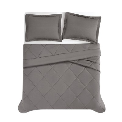 Cannon 3pc Full/Queen Percale Comforter Set Gray : Target