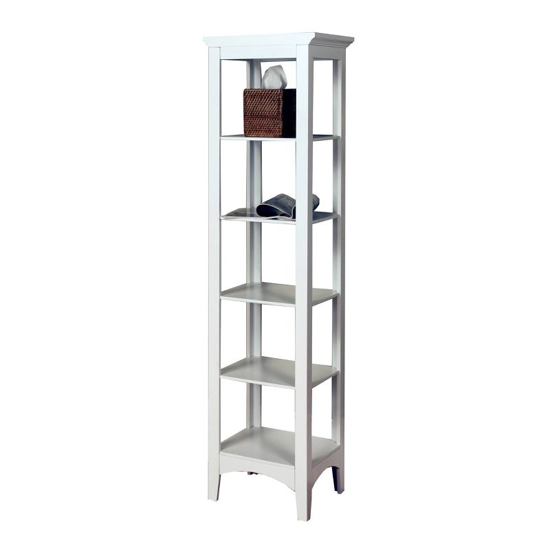 Madison Linen Tower with Five Open Shelves White - Teamson Home, 4 of 5