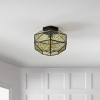 12.5" 1-Light Evelyn Vintage Farmhouse Iron/Glass LED Flush Mount Oil Rubbed Bronze - JONATHAN Y: Semi Flush, UL Listed, 2700K - 3 of 4