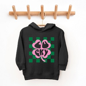 The Juniper Shop Lucky Clover Checkered Toddler Graphic Hoodie - 5/6 - Black - 1 of 3