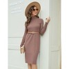Clearlove Women's Bodycon Sweater Dress Slim Fit Turtleneck Long Sleeve Sweater Dress - 2 of 4