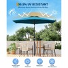 15Ft Rectangular Patio Umbrella with Base Large Patio Umbrella with Crank Handle, UV Resistant, Suitable for Outdoor Markets, Backyard, Poolside-Beige - 3 of 4