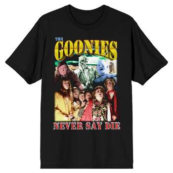 Goonies Never Say Die Movie Characters Poster Men's Black T-shirt