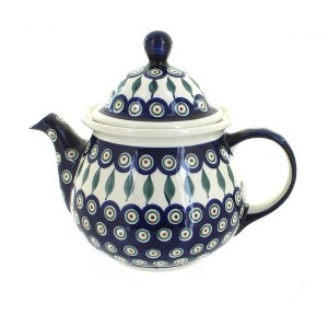 Blue Rose Polish Pottery 943 Zaklady Large Teapot - 1 of 1