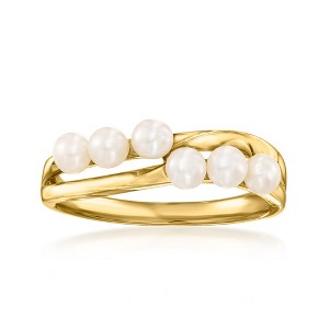 Ross-Simons 3-3.5mm Cultured Pearl Ring in 18kt Gold Over Sterling Size 5 - 1 of 4