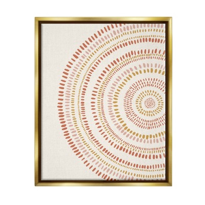 Stupell Industries Boho Circle Striped Pattern Abstract Red Yellow Tones