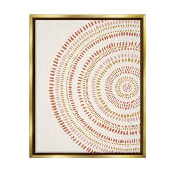 Stupell Industries Boho Circle Striped Pattern Abstract Red Yellow Tones