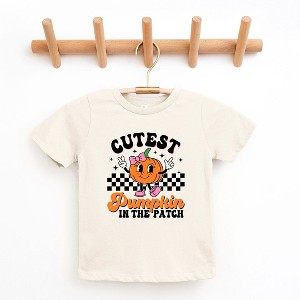 The Juniper Shop Cutest Pumpkin Checkered Toddler Short Sleeve Tee - 1 of 3