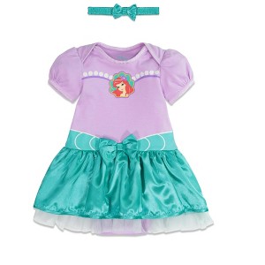Disney Princess Cinderella Ariel Belle Snow White Girls Cosplay Dress and Headband Newborn to Infant  - 1 of 4