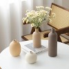 ACEPANO Modern 4-Piece Ceramic Decorative Vase Set-Coffee Brown - 2 of 4