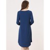 Allegra K Women's Soft Long Sleeve Mini Lounge Dress Nightgown - 4 of 4