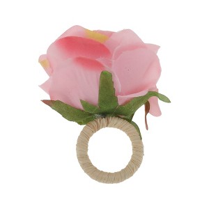 Unique Bargains Napkin Rings Simulated Rose Plastic 1 Pc - 1 of 3