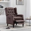 Recliner Chair With Seat Cushion, Buckle Backrest PU Reclining Sofa Chair, Modern Armchair Reading Chair - 2 of 4