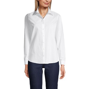 Lands' End Women's No Iron Supima Cotton Long Sleeve Shirt - 1 of 4