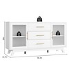 Buffet Cabinet with Storage, 60" Sideboard Cabinet with 2 Fluted Glass Doors and 3 Drawers - 2 of 4