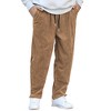 COOFANDY Men's Corduroy Pants Elastic Waist Drawstring Harem Pants Fashion Loose Casual Long Trousers with 4 Pockets - 3 of 4