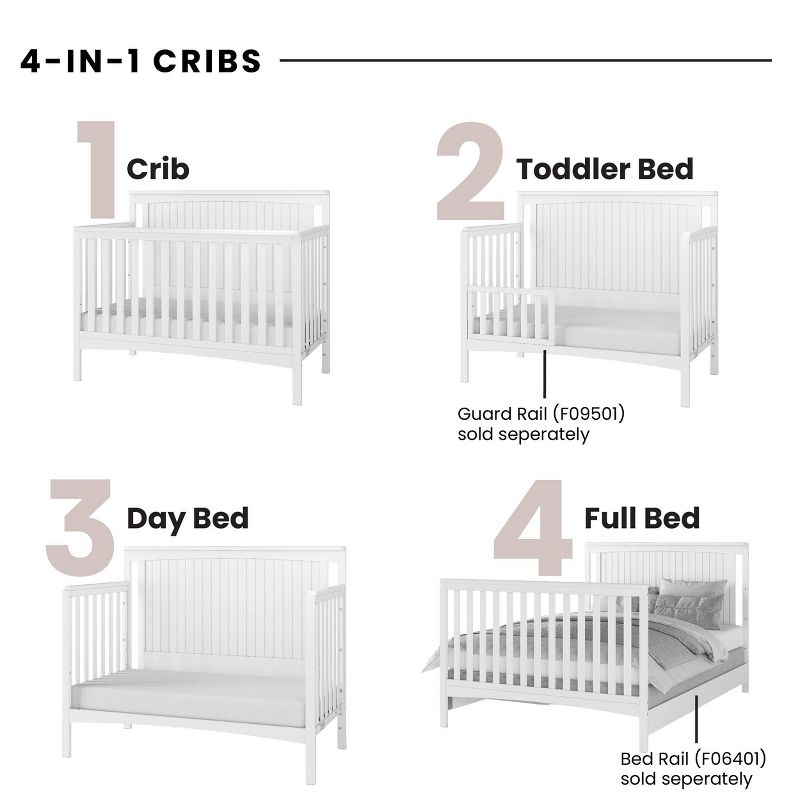 Child Craft Scout 4-in-1 Convertible Crib - Matte White, 3 of 8