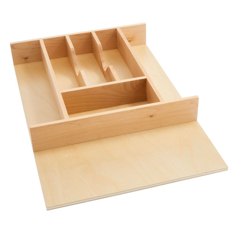 Rev-A-Shelf Trim-to-Fit Silverware Drawer Organizer For Kitchen Utensil  Cutlery Cabinet Storage, Natural Maple Wood 7 Compartment Tray Insert, 4WCT-1, 1 of 7