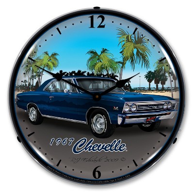 Collectable Sign & Clock | 1967 Chevelle LED Wall Clock Retro/Vintage, Lighted