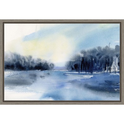 Amanti Art Winter River by Katrina Pete Canvas Wall Art Print Framed 23 x 16-in.