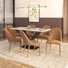LeisureMod Dining Chair Upholstered in Leather with Metal Legs Set of 2 Seville Collection - 3 of 4