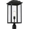 John Timberland Eastcrest Modern Outdoor Post Light Textured Black 22 1/2" Clear Glass Panels for Exterior Barn Deck House Porch Yard Patio Outside - 3 of 4