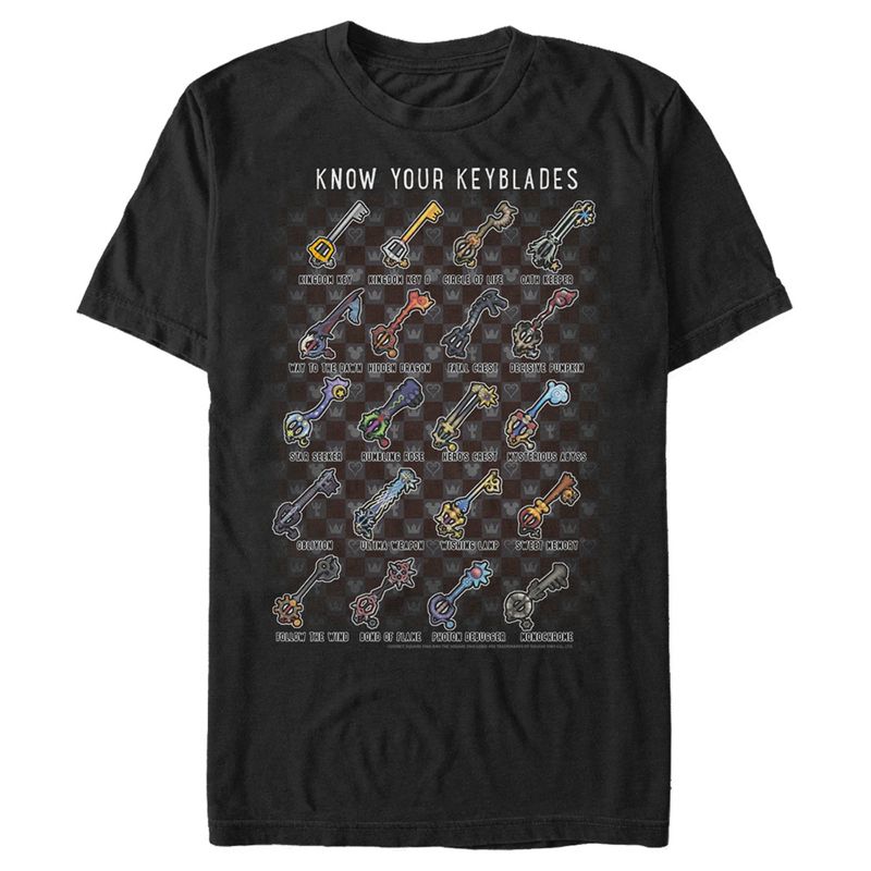Men's Kingdom Hearts 2 Know your Keyblade T-Shirt, 1 of 6