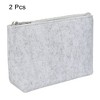 Unique Bargains  Office Felt Zippered Stationery Storage Pencil Bag Pen Case 2 Pcs - 3 of 4