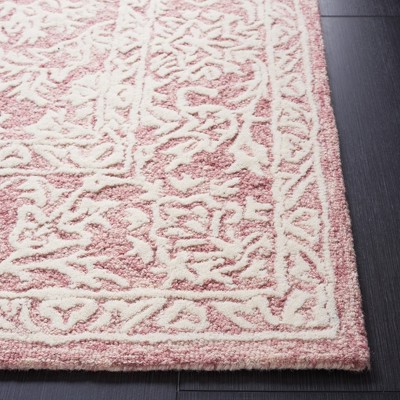 Pink and Ivory Hand-Tufted Wool Rectangular Area Rug