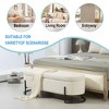 CAVINAS Modern Pull-Open Top Ottoman Bench with Metal Legs,Corduroy Oval Storage Ottoman for Living Room - 3 of 4