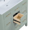 Okak 30" Modern Bathroom Vanity with Ceramic Sink, Painted Finish Bathroom Cabinet with 2 Soft Closing Doors & 2-tier Deep Drawers - 4 of 4