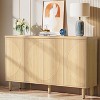 ORRD Modern Walnut Buffet Cabinet with Semicircle Doors, 60” Press Open Sideboard with Storage for Dining & Living Room - 4 of 4