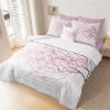Twin Comforter Set 8 Pieces Bed in A Bag - Soft Microfiber Blossom Pattern Bedding Set with Comforters, Sheets, Pillow, Fitted Sheet, Cushion Cover - 2 of 4