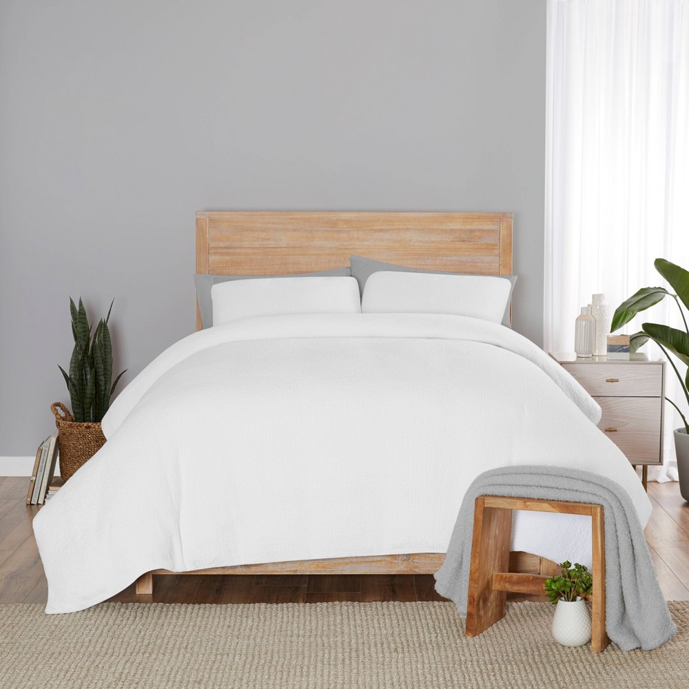 Photos - Bed Linen Vue Full/Queen 3pc Larking Duvet Cover Set Bright White