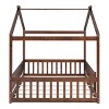 TopComfy Beds Full Size Wood House Bed Frame With Fence Walnut Finish Solid Construction Room Friendly Design for Kids, Brown, 78.35"*16.54"*6.69" - 4 of 4