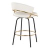 Fixed-Height 360° Swivel Counter Stools with Upholstered Seats and Metal Frame (Set of 2) for Kitchen or Bar Area - 4 of 4