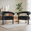 Modern Accent Chair ,Velvet Upholstered Accent Chair With Curved Backrest Armrest For Living Room Dining Room-Tanpinhause - 2 of 4