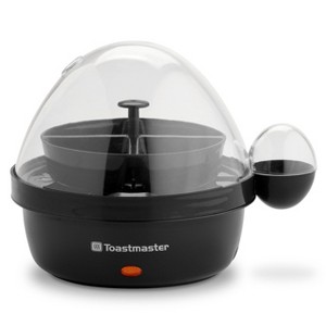 Toastmaster Rapid Electric Egg Cooker with Auto-Off, 7 Egg Capacity for Soft, Medium and Hard Boiled Eggs, Poaching Tray, Black - 1 of 4