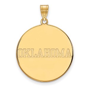Black Bow Jewelry 14k Yellow Gold Plated Sterling Silver Oklahoma Sooners NCAA Extra Large Pendant - 1 of 3