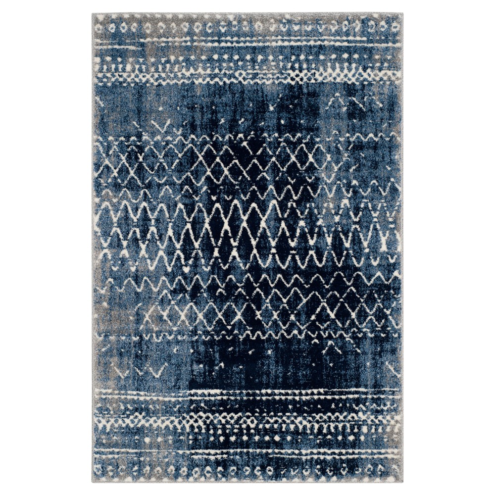 Light Blue/Cream Solid Loomed Area Rug - (4'x6') - Safavieh