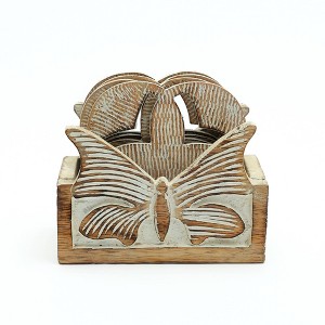 Vynxaria Elegant Wood Trivets - 4-Piece Set, Surface Protectors - 1 of 4