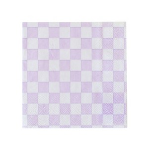 Jollity & Co. - Check It! Purple Posse Large Napkins - Pack of 16 Paper Napkins - 1 of 3