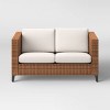 Brookfield Steel Wicker Outdoor Patio Loveseat Light Brown - Threshold™ - image 3 of 4