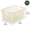 mDesign Metal Wire Closet Organizer Basket, Built-In Handles, 4 Pack, Soft Brass - 3 of 4