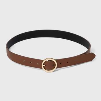 Women's Double Buckle Belt - A New Day™ Brown : Target
