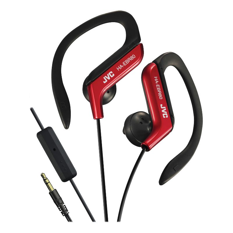 JVC® Sport In-Ear Ear Clip Sport Headphones with Microphone and Remote, HA-EBR80, 1 of 7