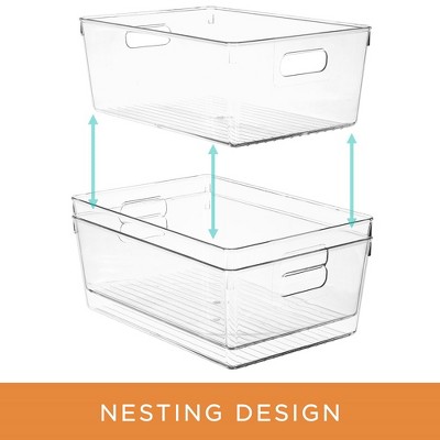 Sorbus 3 Pack Large Clear Plastic Container Bins - Great for Organizing the Kitchen, Fridge, Pantry and More — фото 6