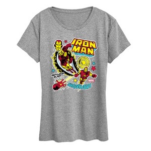 Women's - Marvel - Iron Man Sticker Style Short Sleeve Graphic T-Shirt - 1 of 4