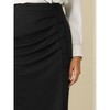 Hobemty Women's Wear to Work Elastic High Waist Pleated Bodycon Midi Skirts - 4 of 4