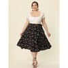 Agnes Orinda Women's Plus Size Boho Wrap Floral Lightweight A-Line Skirt - 3 of 4